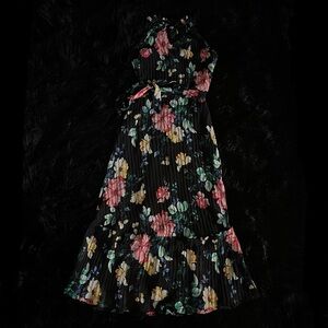 Black Maxi Dress with Floral Design